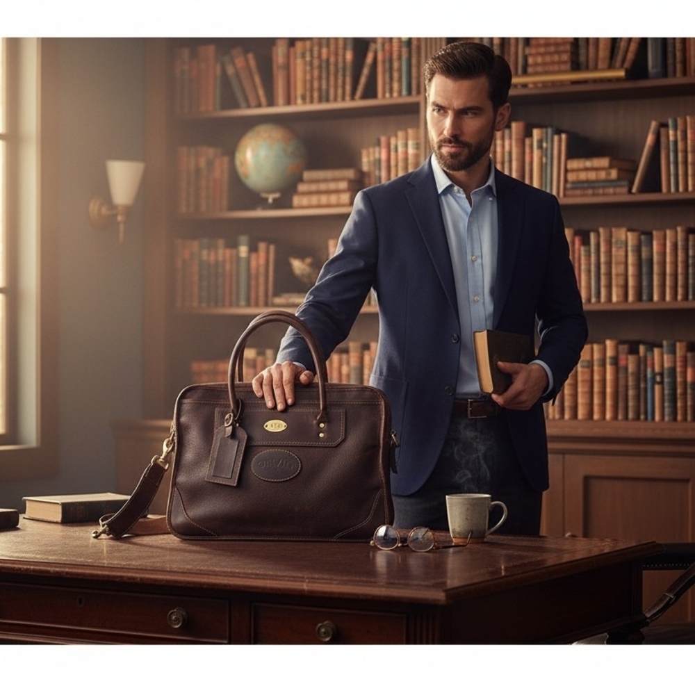 Orvis Bullhide Leather Expandable Briefcase